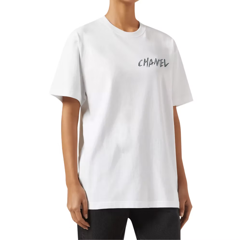 CHANEL Camellia Graphic Cotton T-Shirt