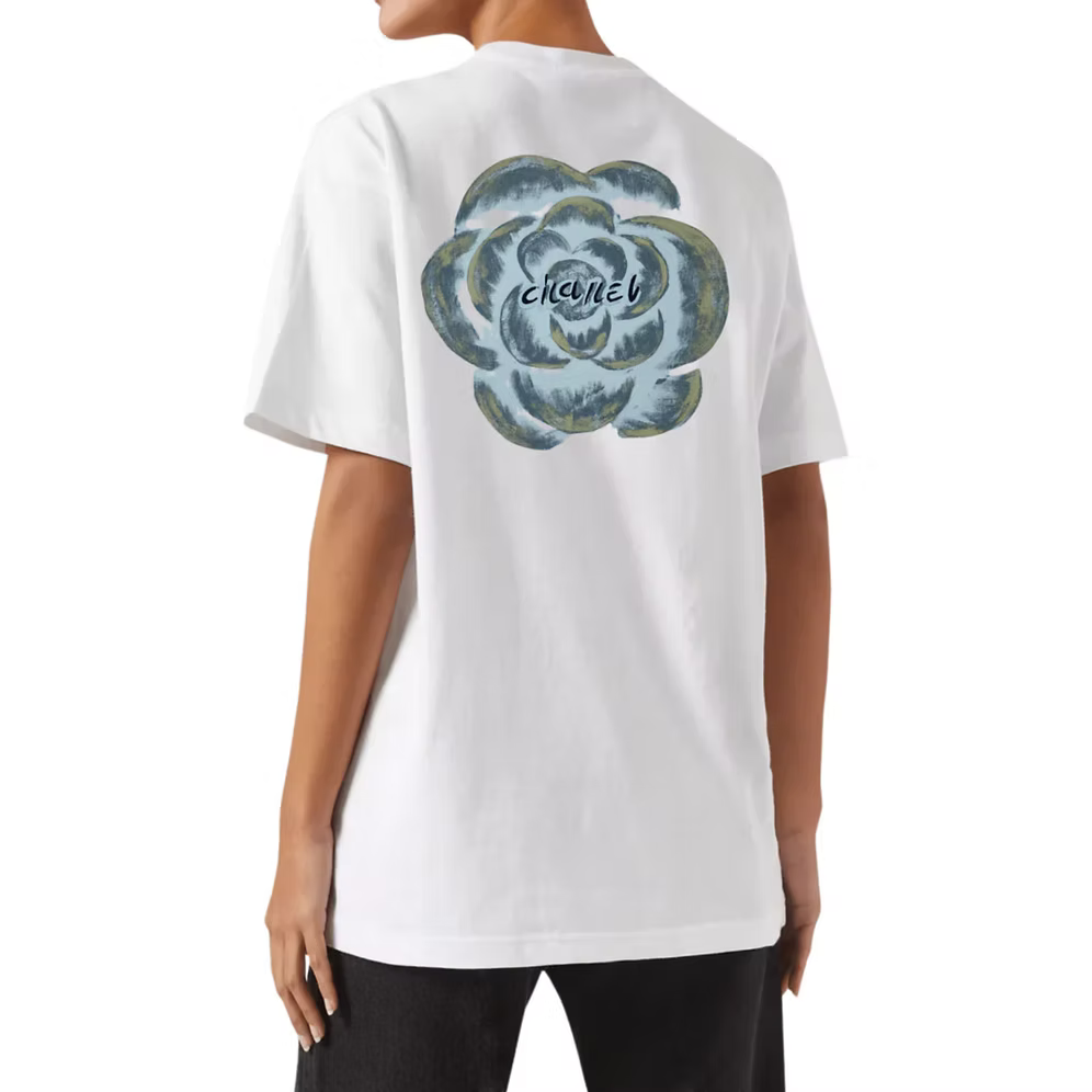 CHANEL Camellia Graphic Cotton T-Shirt